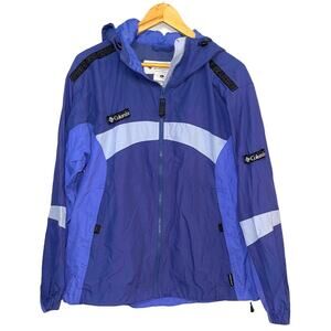 Vintage 90'S Columbia Sportswear Windbreaker Rain Jacket Purple Blue Size L